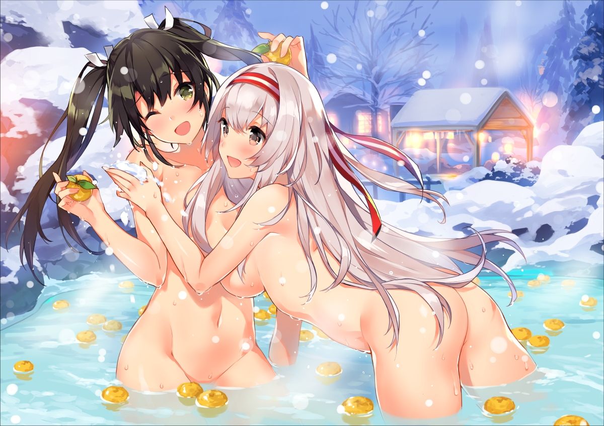 女風呂でイチャイチャしながら洗いっこしたりボディチェックする女の子同士の入浴レズ二次エロ画像-14